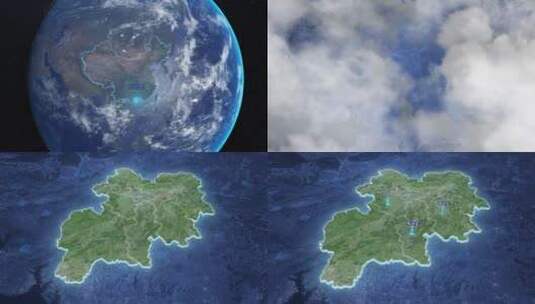 玉林市-地球俯冲到区位地图高清AE视频素材下载