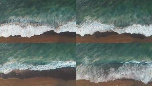 海浪拍击沙滩高清在线视频素材下载