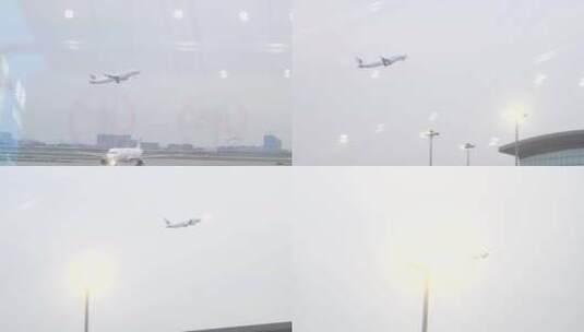 飞机起飞飞机从天空飞过高清在线视频素材下载
