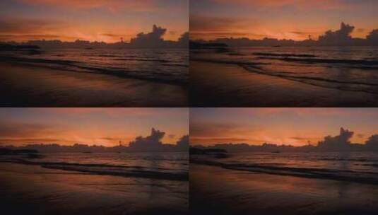 海滩的日落高清在线视频素材下载