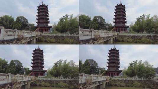 夏天郴州桂东沙田长征革命纪念宝塔2高清在线视频素材下载