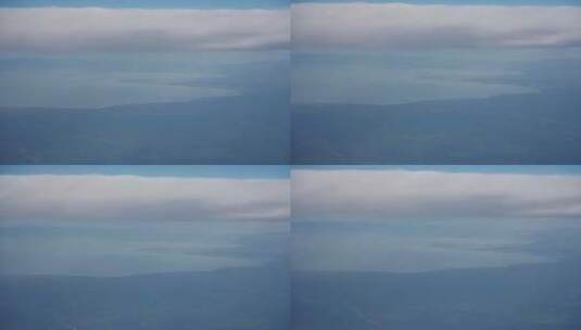 远眺云层下的青海湖高清在线视频素材下载