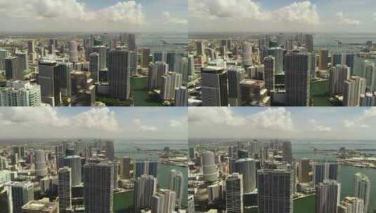 迈阿密布里克尔市的空中旅游镜头高清在线视频素材下载