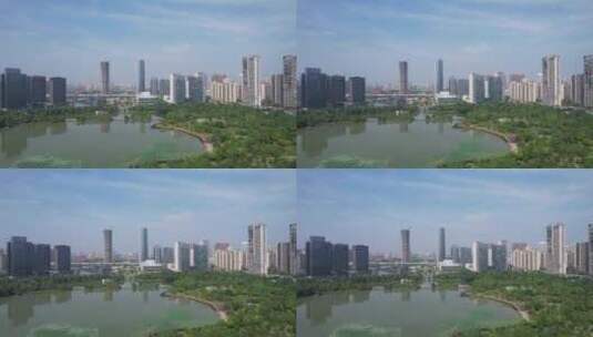 江苏赣州城市中央公园航拍高清在线视频素材下载
