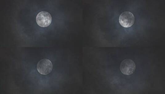 实拍夜晚天空乌云月亮月黑风高高清在线视频素材下载