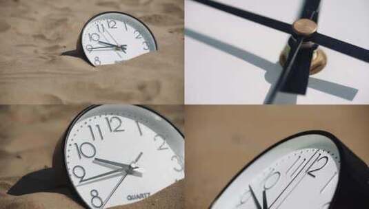 沙漠上的时钟【商用需购买企业授权】高清在线视频素材下载
