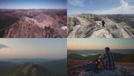 【合集】攀登山峰登顶成功高清在线视频素材下载