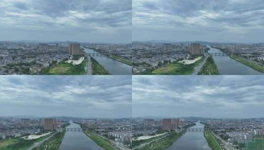 景德镇市昌江区昌江大桥航拍城市河流经济高清在线视频素材下载