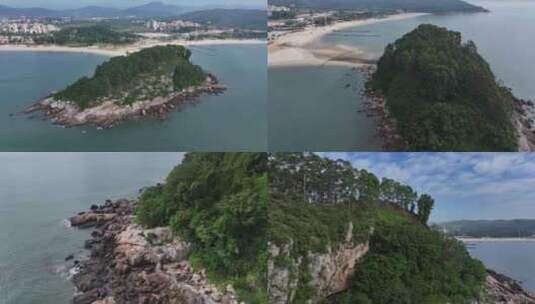 惠州惠东县狮子岛航拍高清在线视频素材下载