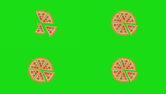 披萨绿幕动画高清在线视频素材下载