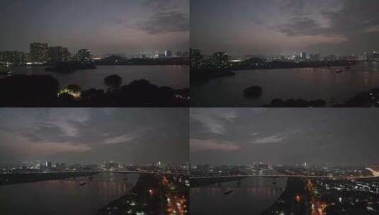 广州海珠区夜景航拍高清在线视频素材下载