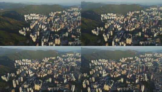香港航拍九龙湾观塘建筑群城市密度高清在线视频素材下载