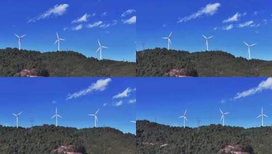山顶风车风力发电站国家电网高清在线视频素材下载