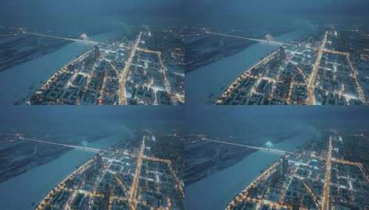 悟3电影镜头-哈尔滨松花江畔的城市景观高清在线视频素材下载