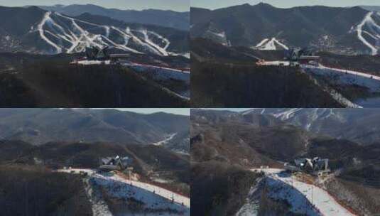 翠云山银河滑雪场山顶特写背景富龙滑雪场高清在线视频素材下载