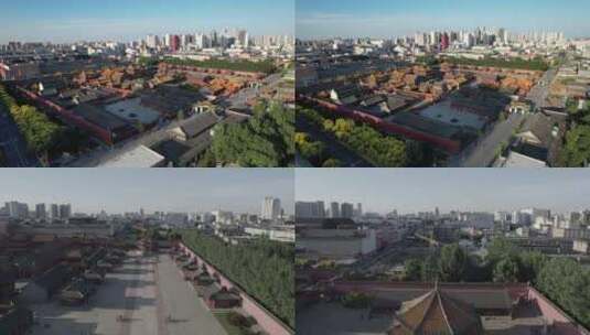 航拍夏季沈阳故宫 城市景观 历史建筑高清在线视频素材下载