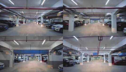 小区地下车库停车场空镜头高清在线视频素材下载