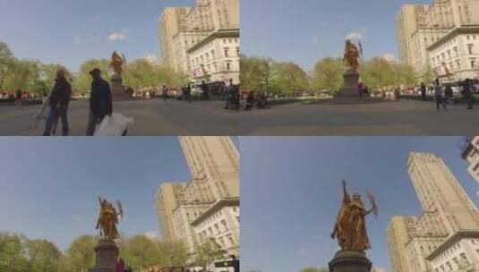 公园中央的纪念碑高清在线视频素材下载