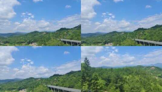 车窗外的风景-群山蓝天白云高清在线视频素材下载