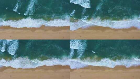 俯视航拍海浪沙滩2高清在线视频素材下载