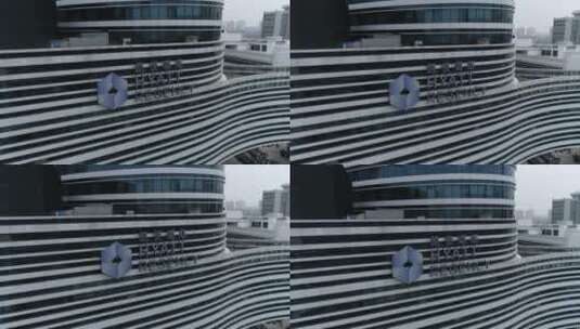江苏徐州城市景观凯悦酒店苏宁广场航拍4K高清在线视频素材下载