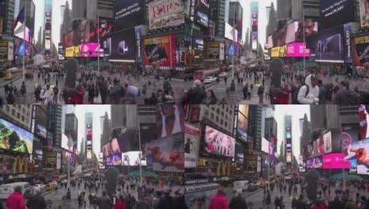纽约时代广场人群高清在线视频素材下载