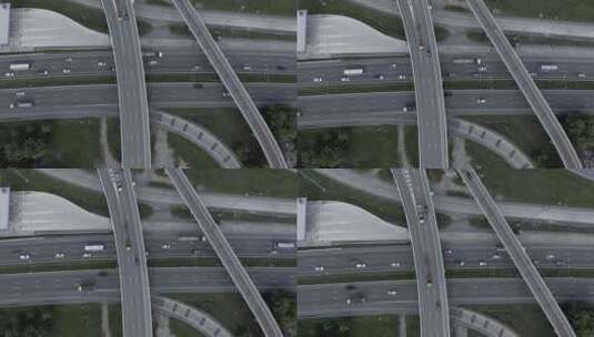航拍高速公路交通情况高清在线视频素材下载