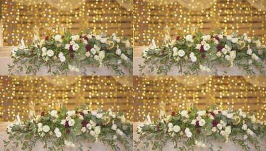 婚礼会场的花束高清在线视频素材下载