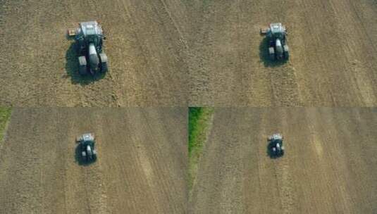 拖拉机在田里耕作高清在线视频素材下载