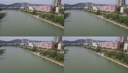 湖南怀化舞水河航拍高清在线视频素材下载