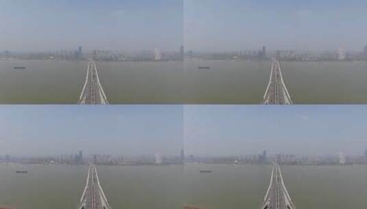 航拍江西南昌朝阳大桥高清在线视频素材下载