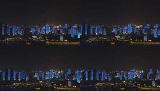 航拍湖北武汉武昌夜景高清在线视频素材下载