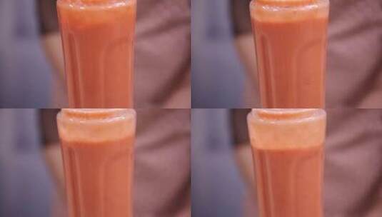 切胡萝卜榨汁胡萝卜汁健康蔬果汁高清在线视频素材下载