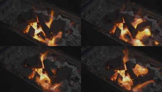 野外户外野餐烧火美食高清在线视频素材下载