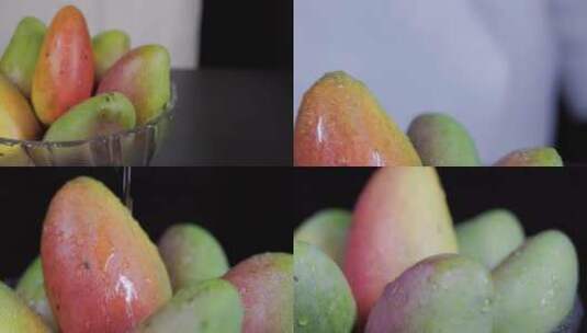 夏日牛奶芒果清爽入水创意碰撞 4k实拍高清在线视频素材下载