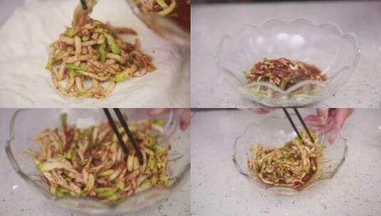 【镜头合集】自制榨菜加调料高清在线视频素材下载