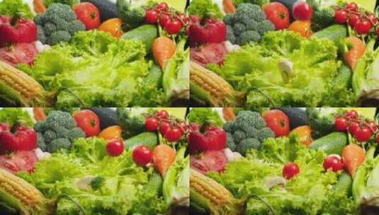 新鲜丰富的蔬菜高清在线视频素材下载