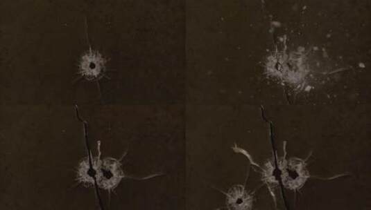玻璃射击穿孔开裂破碎 (45)高清在线视频素材下载