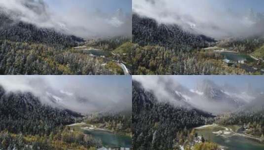 自然风光 雪山秋色高清在线视频素材下载