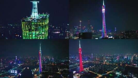 广州塔小蛮腰夜景2022年最新高清在线视频素材下载