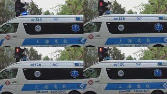 上海120救护车4K实拍高清在线视频素材下载