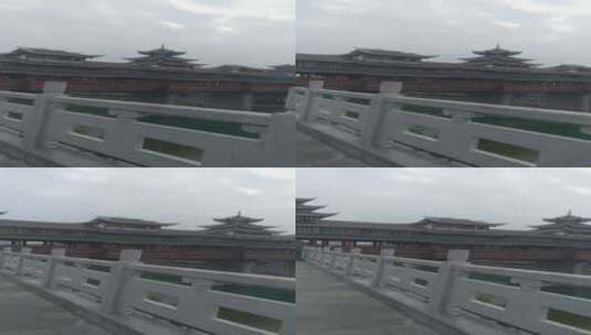 景区景点湖北省恩施州城风雨桥高清在线视频素材下载