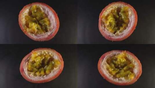 切开的百香果果肉高清在线视频素材下载