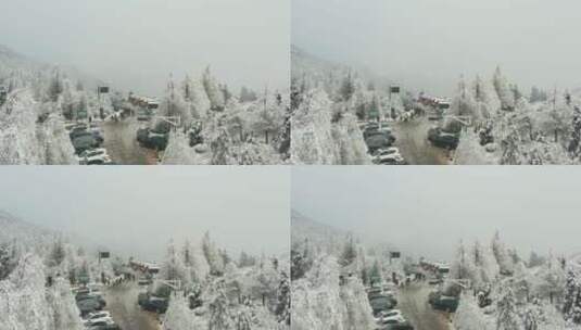 东阳东白山冬季雾凇风光 4K高清在线视频素材下载