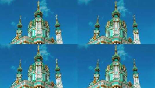 乌克兰东正教堂的延时摄影高清在线视频素材下载