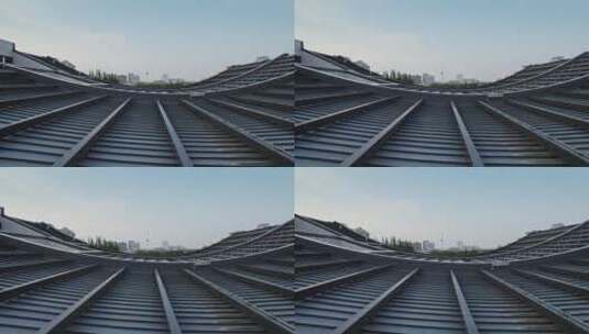 上海文化艺术中心云间会堂建筑屋顶特写高清在线视频素材下载