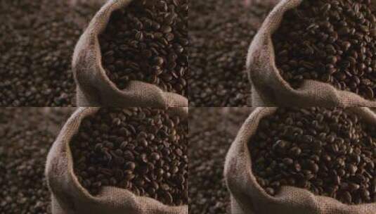 堆积的咖啡豆高清在线视频素材下载