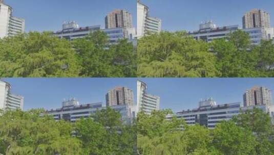 武汉大学人民医院前推发现式镜头高清在线视频素材下载