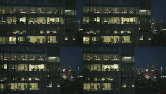 上海现代商务楼玻璃幕墙-陆家嘴背景高清在线视频素材下载