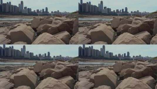 江岸江边岩石高清在线视频素材下载